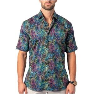 MACEOO GALILEO PAINT BLACK XXL SHORT SLEEVE BUTTON DOWN SIZE 6/XXL